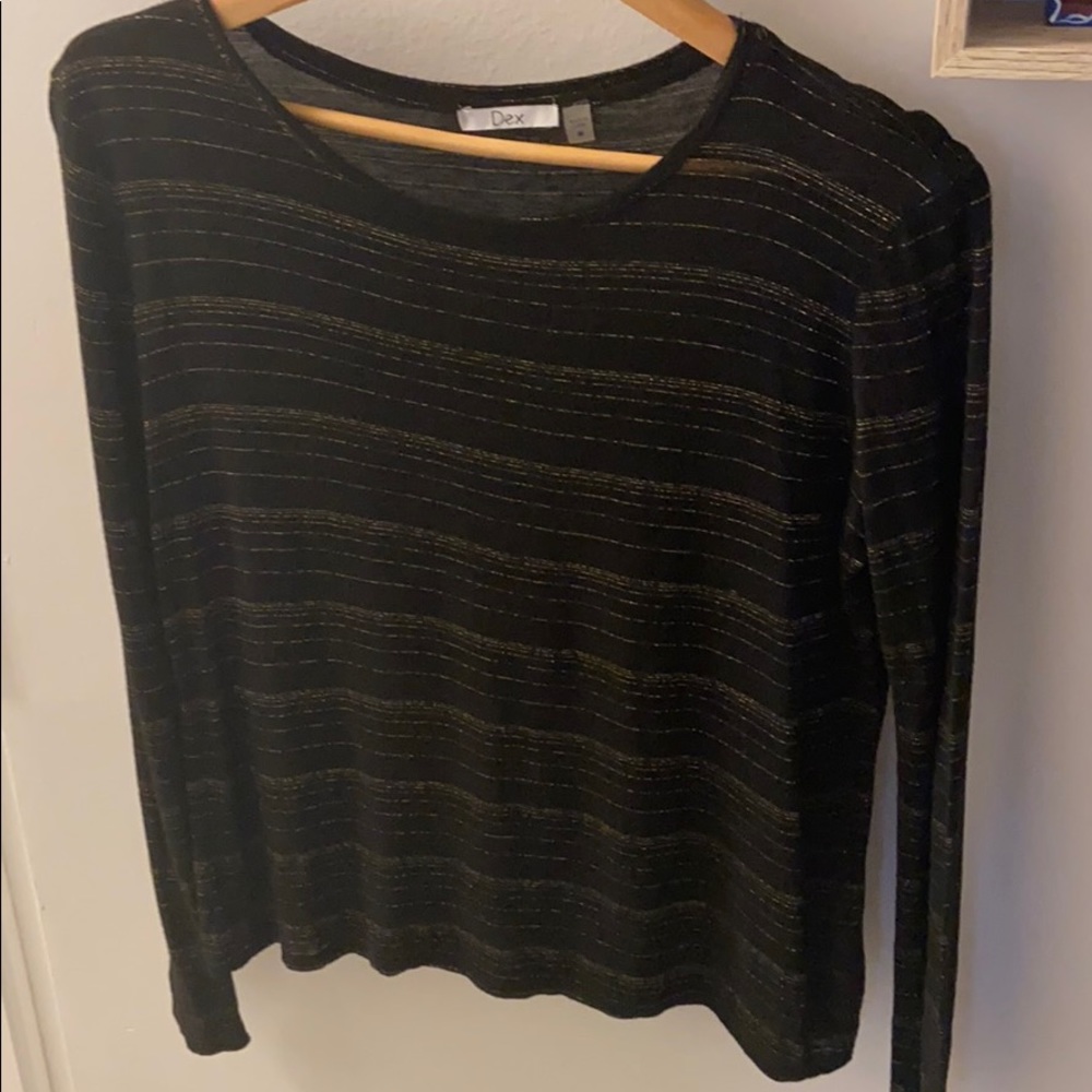 DEX Gold stripe black long sleeve
